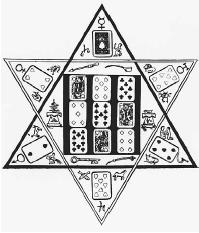 Cartomancy in hexagram used for predictions in the 1893 edition of The Mystic Test Book. (FORTEAN PICTURE LIBRARY)